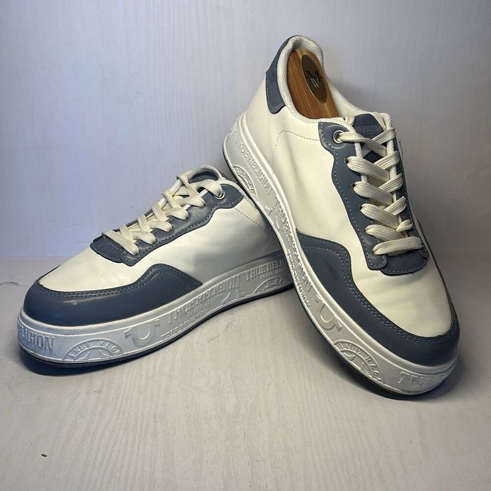 True Religion Selenne Blue White Platform Sneakers Tennis Shoes size 8.5